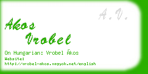 akos vrobel business card